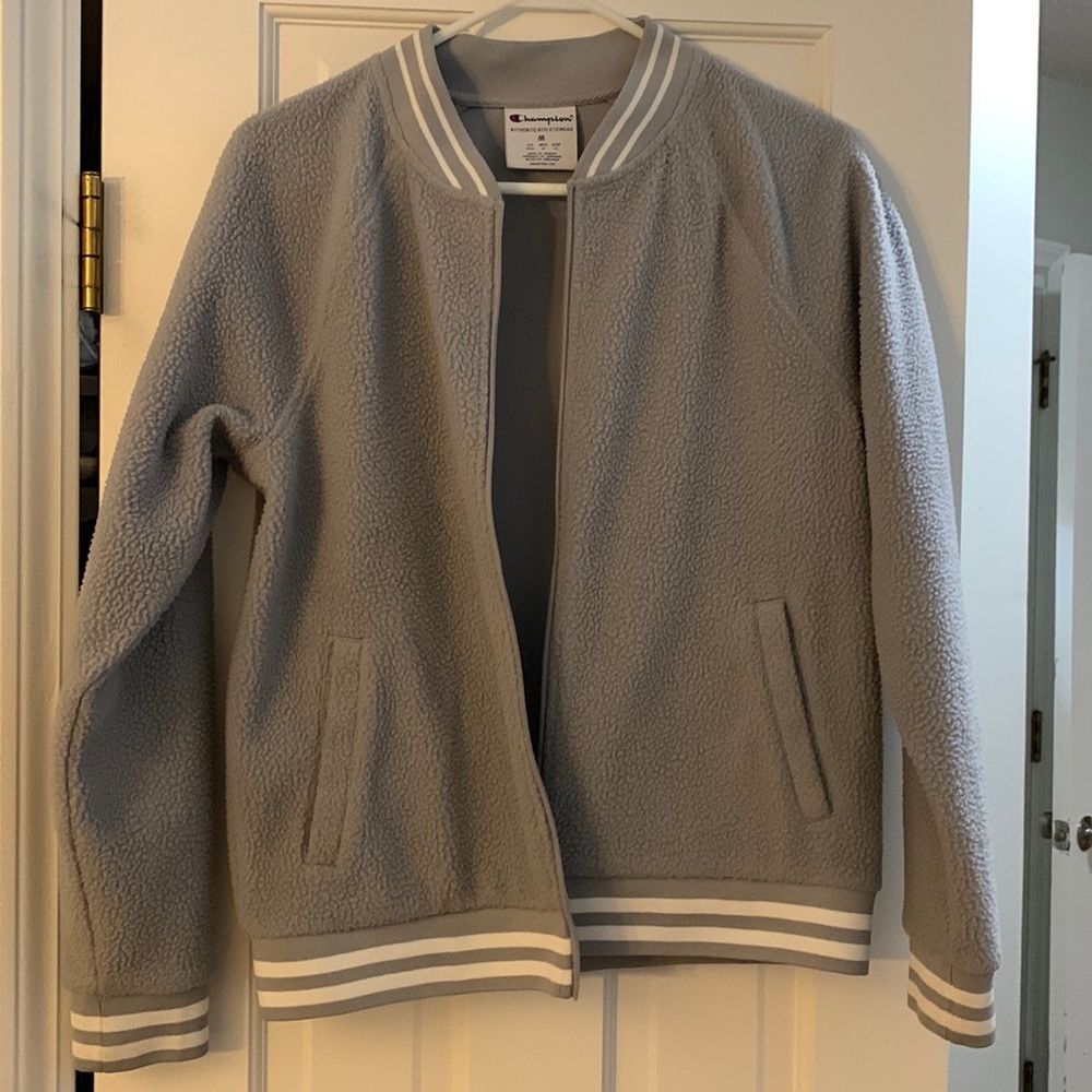 Champion Sherpa full zip jacket with striped rib